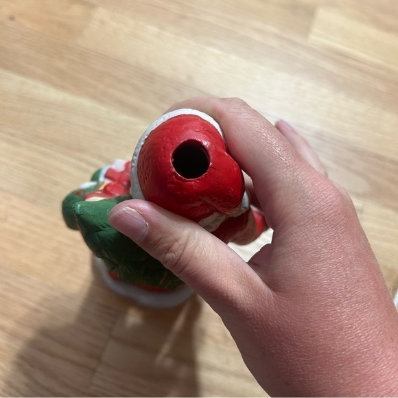 Vintage Ceramic Santa Claus Candle Stick Holder Red Green - Picture 8 of 8